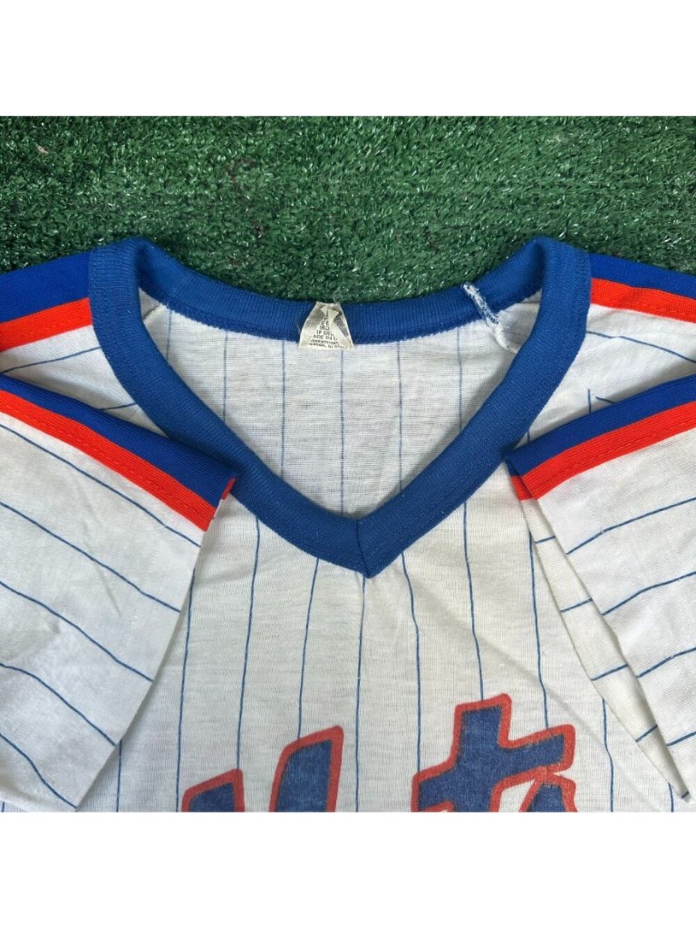 Vintage 80s New York Mets Baseball Jersey T-Shirt White M Single Stitch MLB - Picture 3 of 5